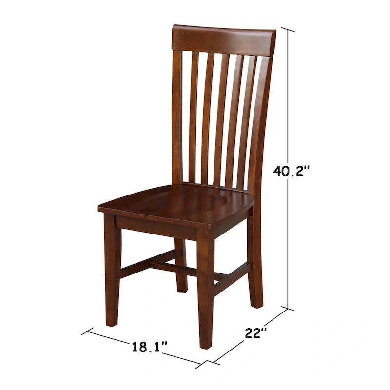 Set of 2 Cosmo Tall Mission Chairs in Solid Wood by International Concepts 31