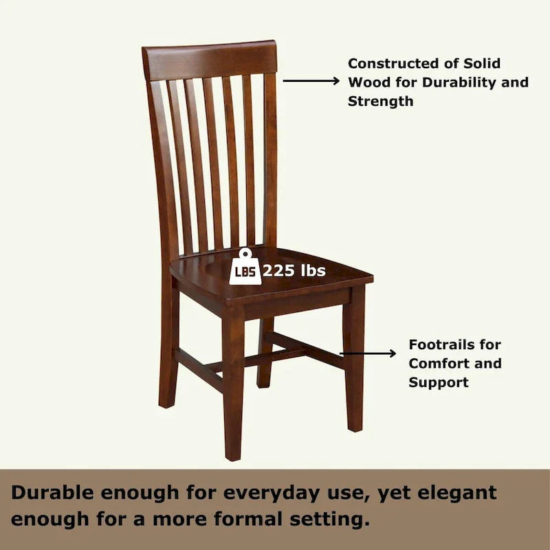 Set of 2 Cosmo Tall Mission Chairs in Solid Wood by International Concepts 32