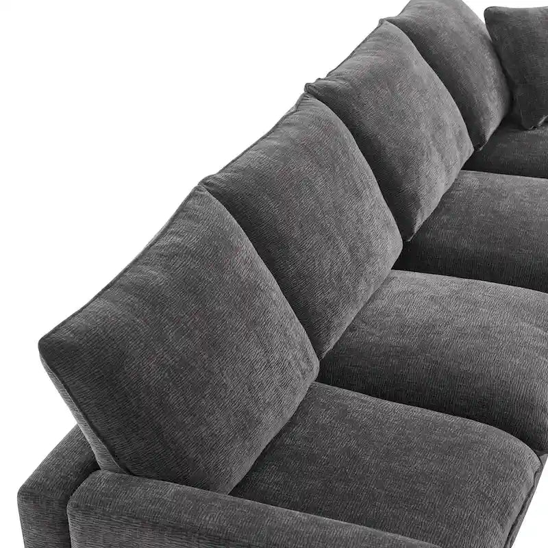 Nestfair Contemporary U-Shaped Modular Sofa Set - 7-Seater Chenille Sectional Couch with 2 Included Pillows 5
