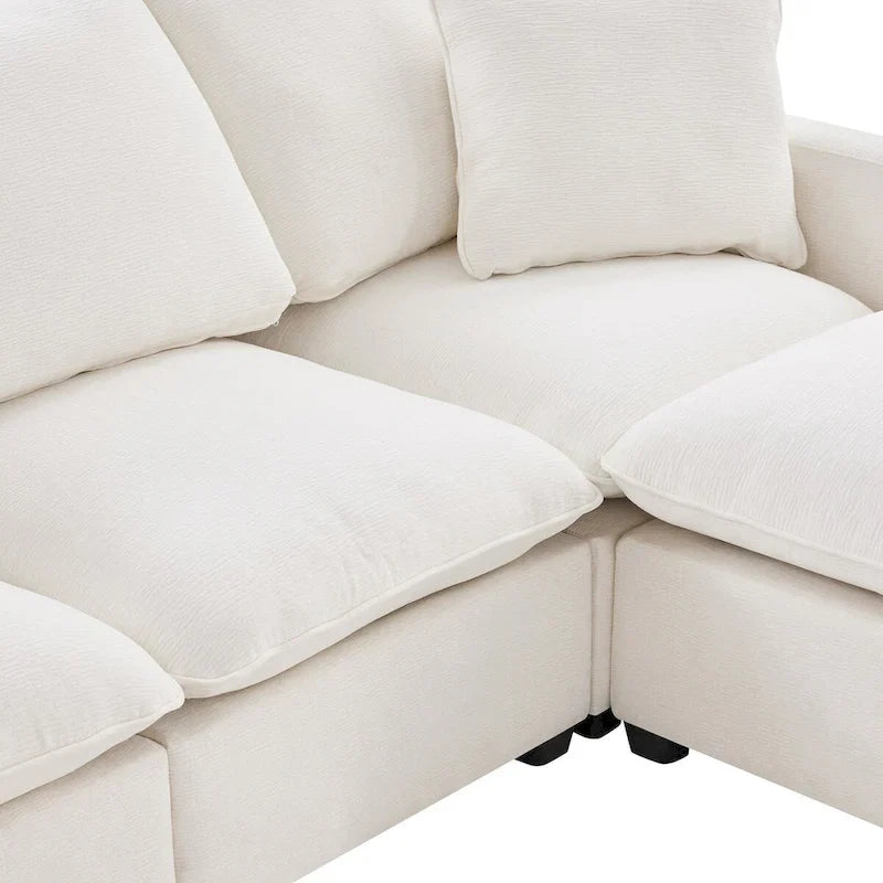 Nestfair Contemporary U-Shaped Modular Sofa Set - 7-Seater Chenille Sectional Couch with 2 Included Pillows 14