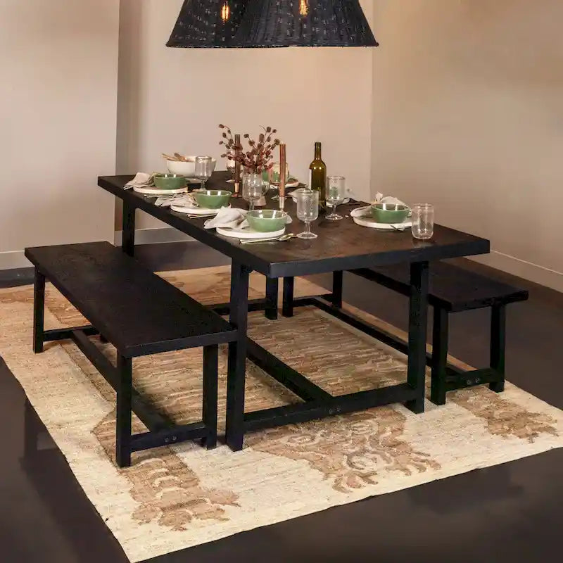 Stylish Acacia Trestle Bench 8