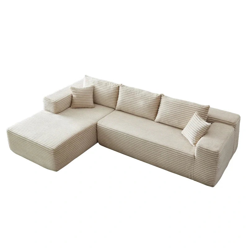 OVIOS Cozy Long Plush Chaise Sofa - No Assembly Needed 14