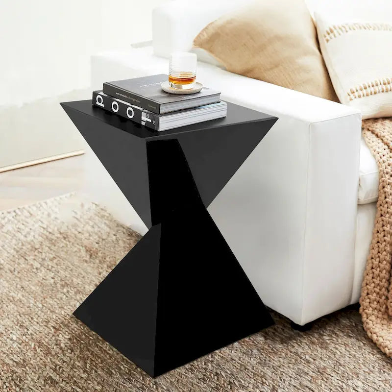 Contemporary Acrylic Accent End Table for Outdoor Use - Dimensions: 18.11"H x 12.6"W x 12.6"L 3