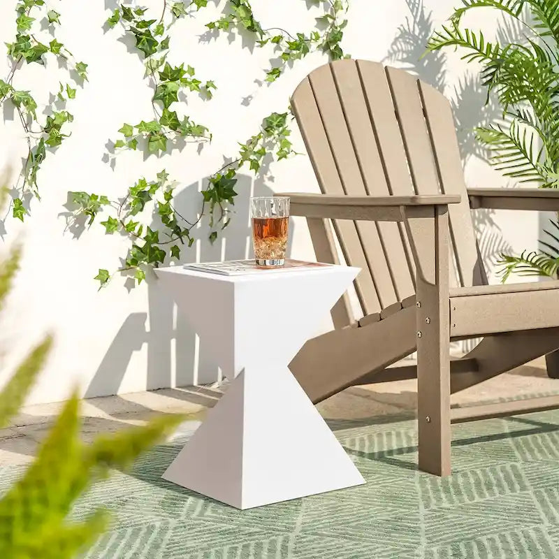 Contemporary Acrylic Accent End Table for Outdoor Use - Dimensions: 18.11"H x 12.6"W x 12.6"L 6