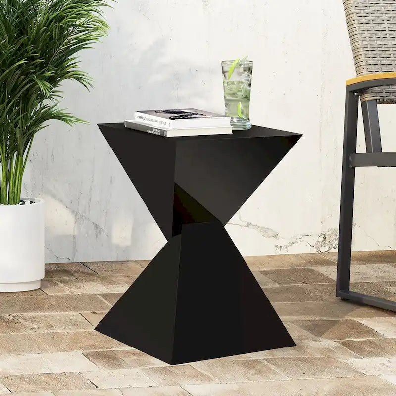Contemporary Acrylic Accent End Table for Outdoor Use - Dimensions: 18.11"H x 12.6"W x 12.6"L 7