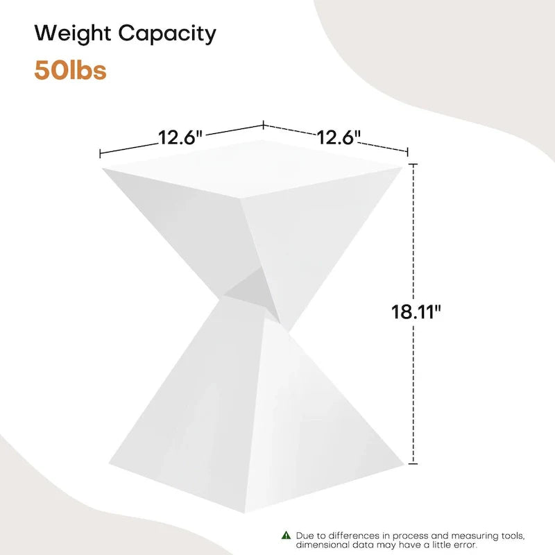 Contemporary Acrylic Accent End Table for Outdoor Use - Dimensions: 18.11"H x 12.6"W x 12.6"L 9