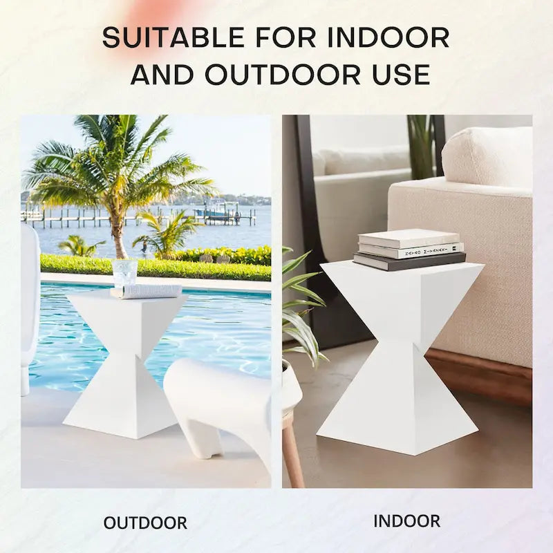 Contemporary Acrylic Accent End Table for Outdoor Use - Dimensions: 18.11"H x 12.6"W x 12.6"L 11