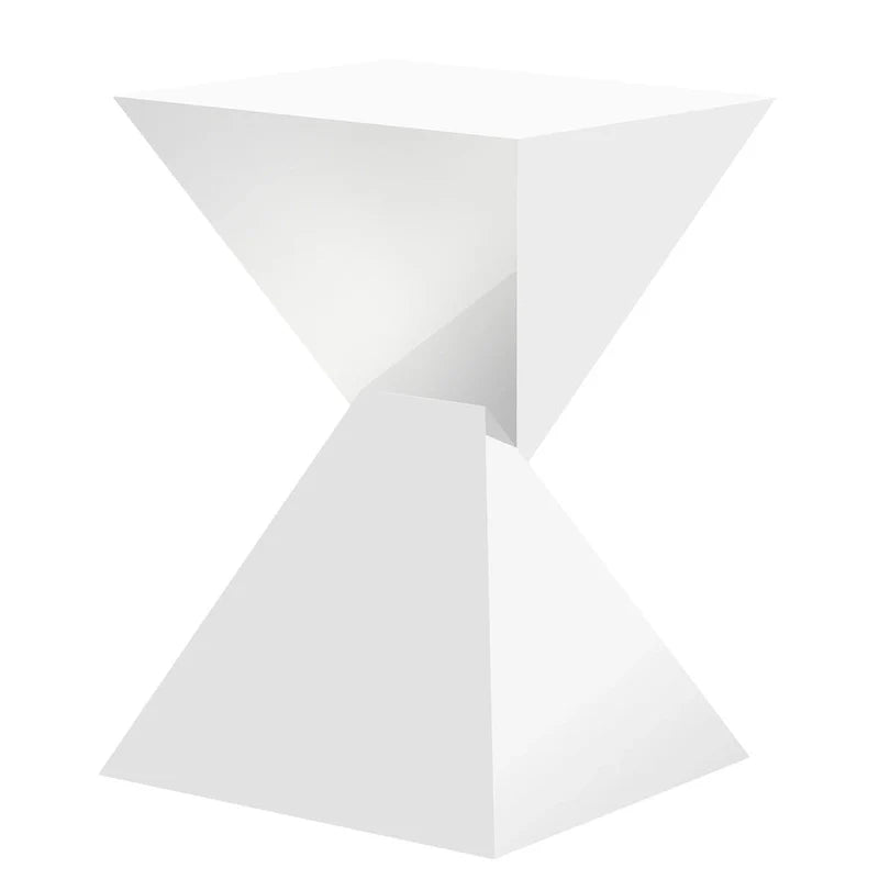Contemporary Acrylic Accent End Table for Outdoor Use - Dimensions: 18.11"H x 12.6"W x 12.6"L 12