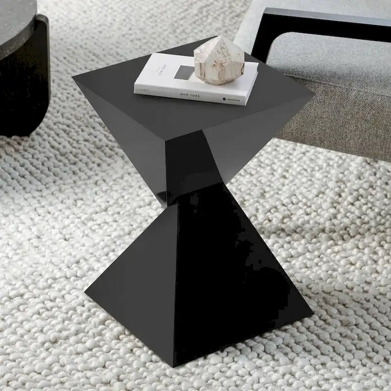 Contemporary Acrylic Accent End Table for Outdoor Use - Dimensions: 18.11"H x 12.6"W x 12.6"L 25