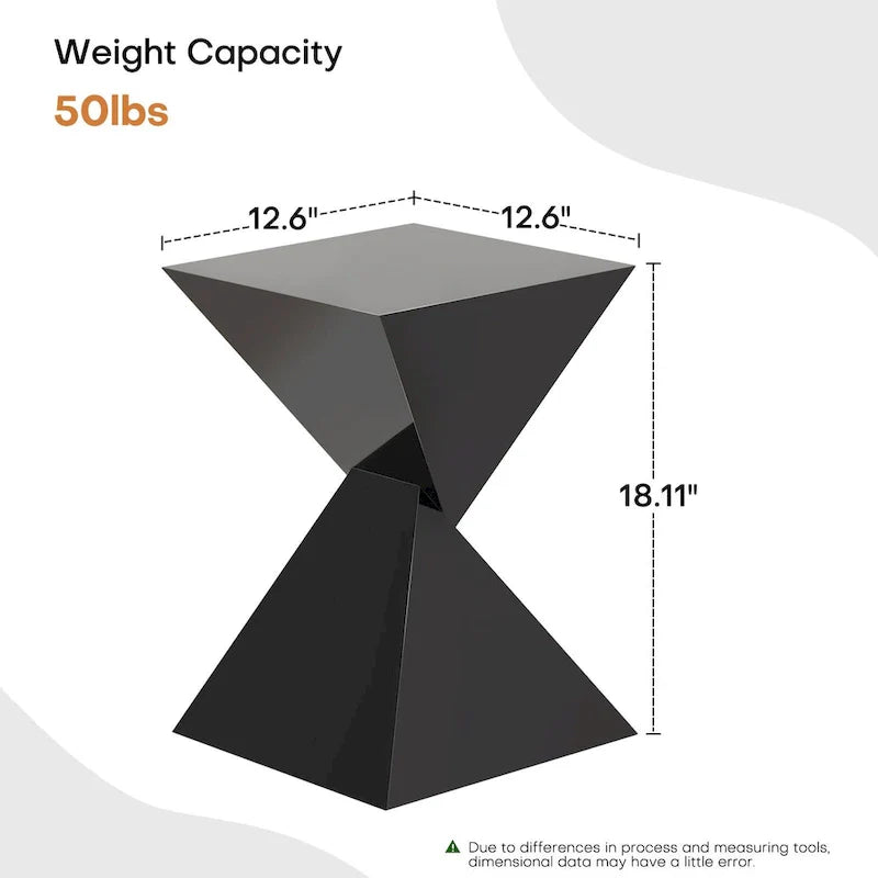 Contemporary Acrylic Accent End Table for Outdoor Use - Dimensions: 18.11"H x 12.6"W x 12.6"L 26
