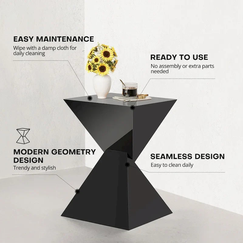 Contemporary Acrylic Accent End Table for Outdoor Use - Dimensions: 18.11"H x 12.6"W x 12.6"L 30