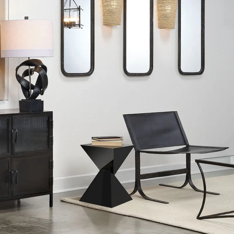 Contemporary Acrylic Accent End Table for Outdoor Use - Dimensions: 18.11"H x 12.6"W x 12.6"L 32