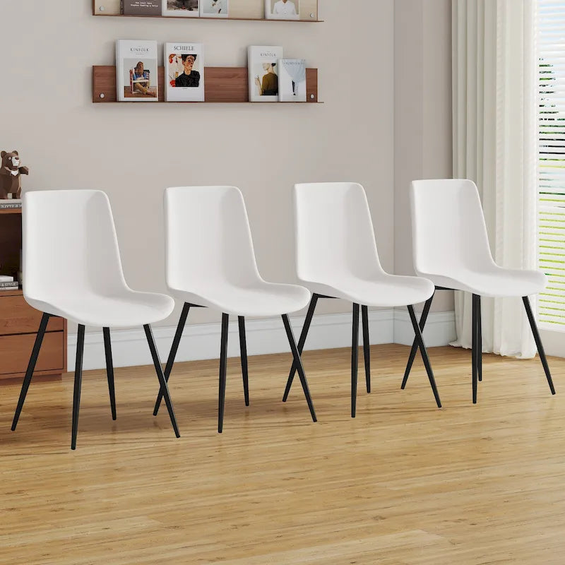 Set of 4 Modern Artificial Leather Dining Chairs for Kitchen 27