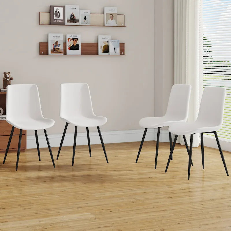 Set of 4 Modern Artificial Leather Dining Chairs for Kitchen 2