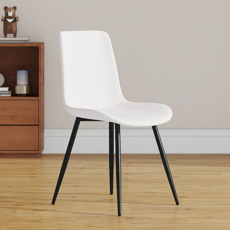 Set of 4 Modern Artificial Leather Dining Chairs for Kitchen 7