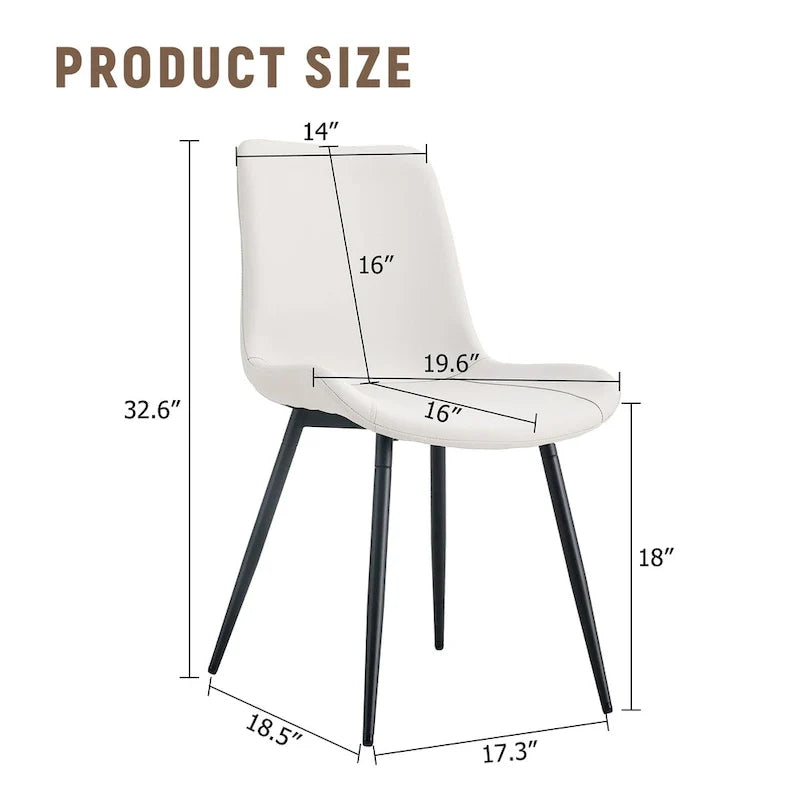Set of 4 Modern Artificial Leather Dining Chairs for Kitchen 8