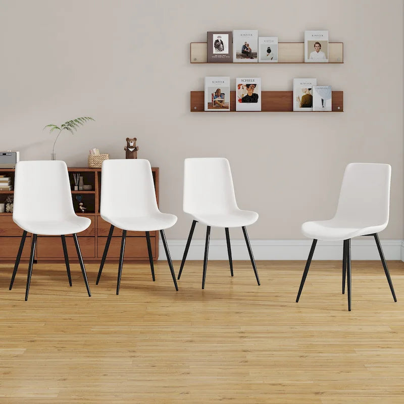 Set of 4 Modern Artificial Leather Dining Chairs for Kitchen 11