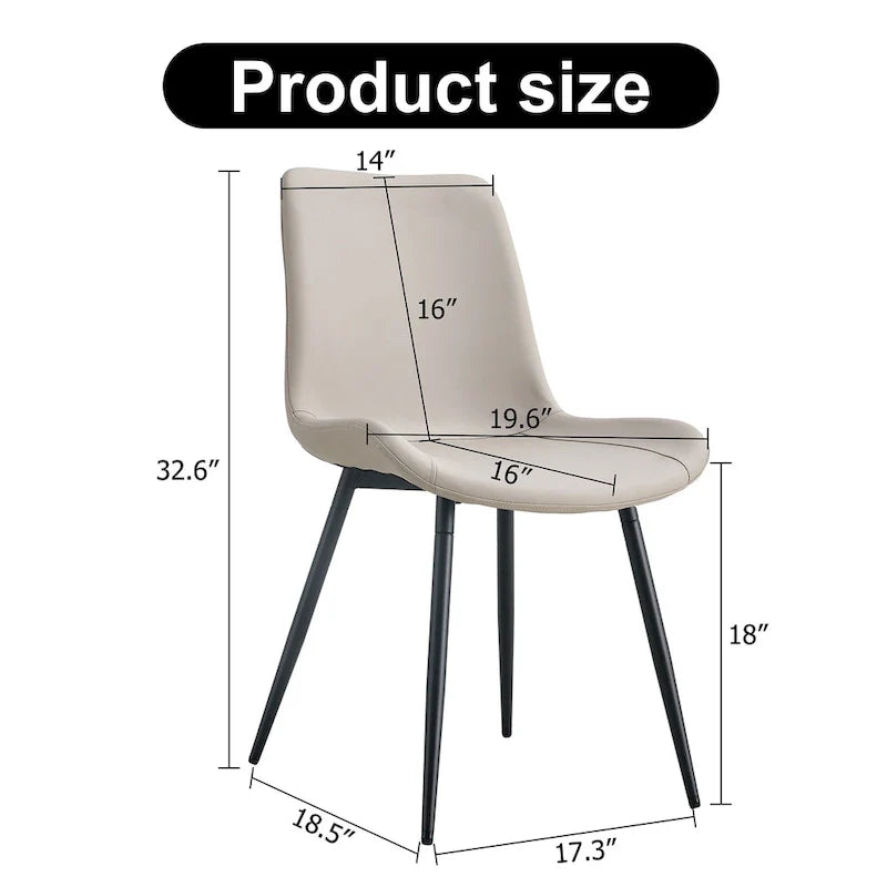 Set of 4 Modern Artificial Leather Dining Chairs for Kitchen 18