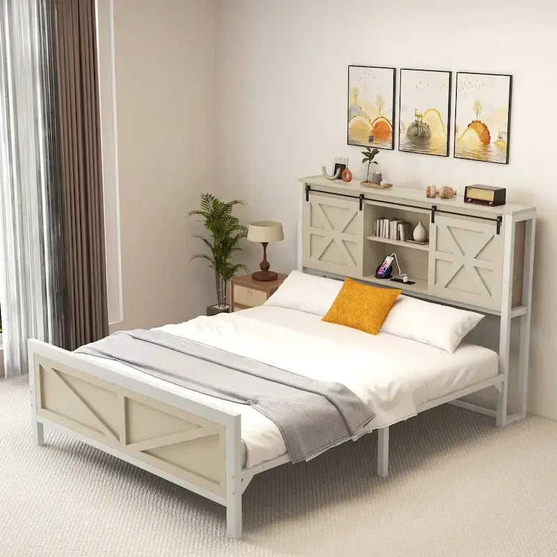 Moasis Farmhouse Oak Bed Frame - Available in Queen and King Sizes 2