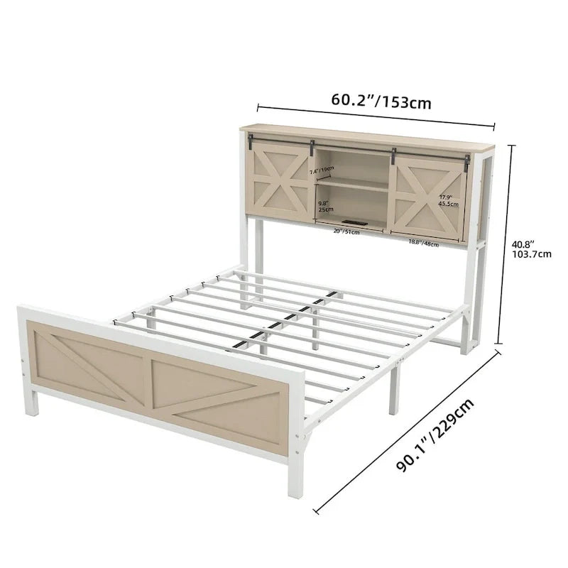 Moasis Farmhouse Oak Bed Frame - Available in Queen and King Sizes 6