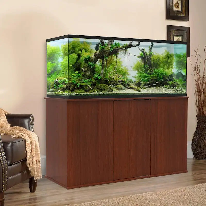 Serene Cherry Aquarium Stand for 75/90 Gallon Tanks with Enclosed Storage by Aquatic Fundamentals 1