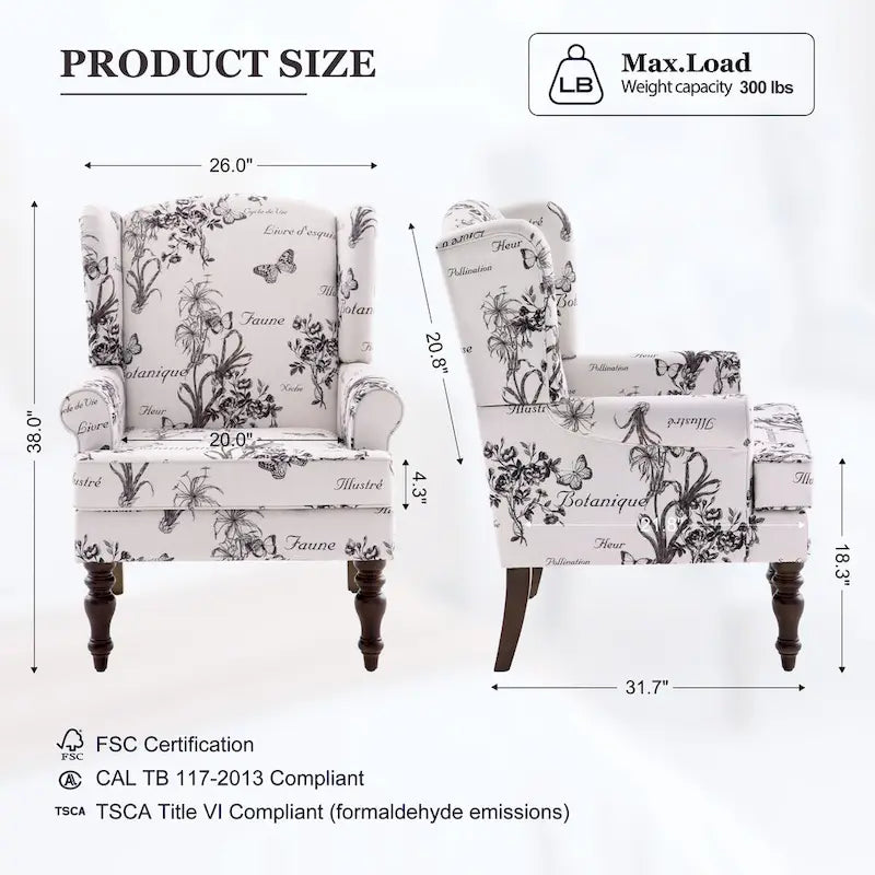 Set of 2 Accent Armchairs with Turned Legs in Blue, Beige, and Grey 12