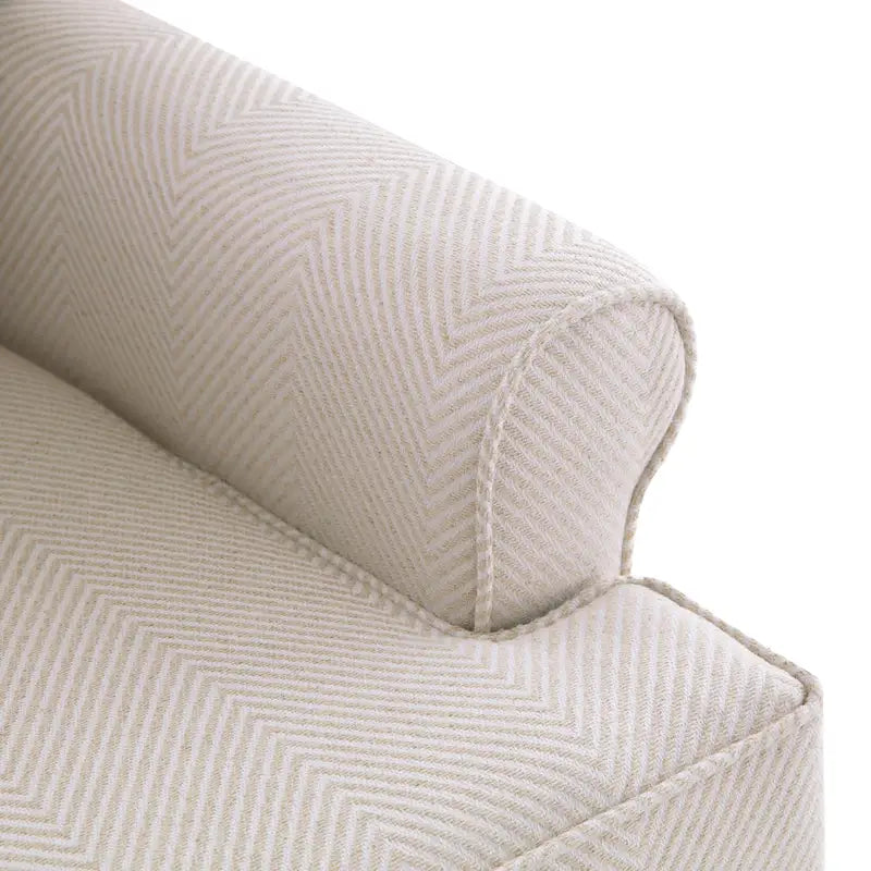 Set of 2 Accent Armchairs with Turned Legs in Blue, Beige, and Grey 27