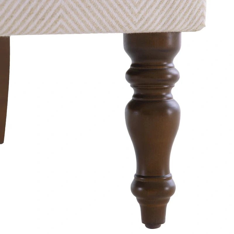 Set of 2 Accent Armchairs with Turned Legs in Blue, Beige, and Grey 30