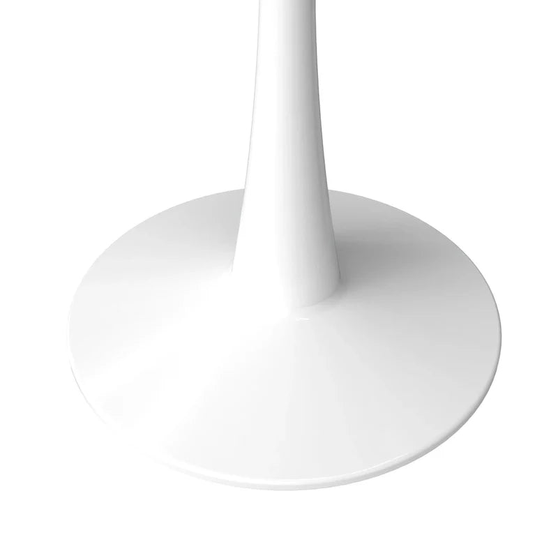 Bristol 35-Inch Round Dining Table for 4 with Sintered Stone Top and White Stainless Steel Pedestal Base 17