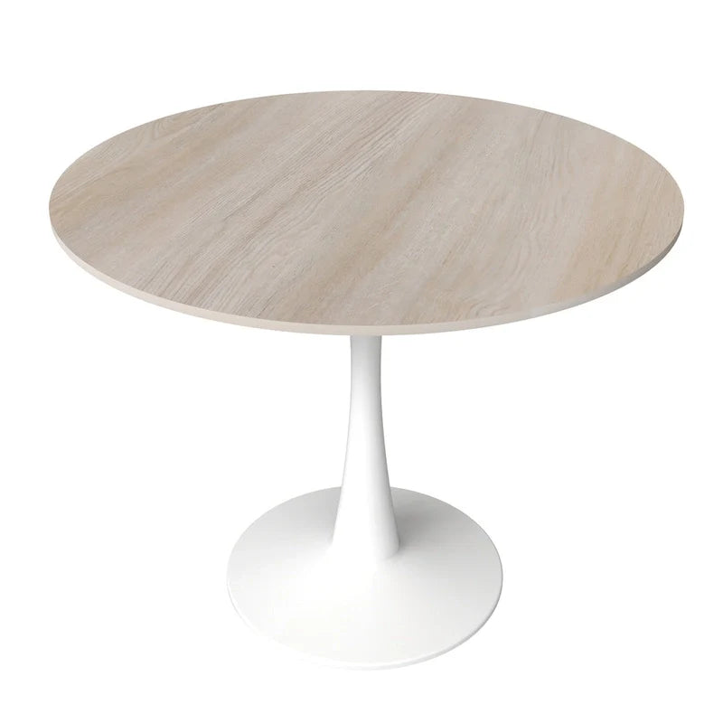 Bristol 35-Inch Round Dining Table for 4 with Sintered Stone Top and White Stainless Steel Pedestal Base 25