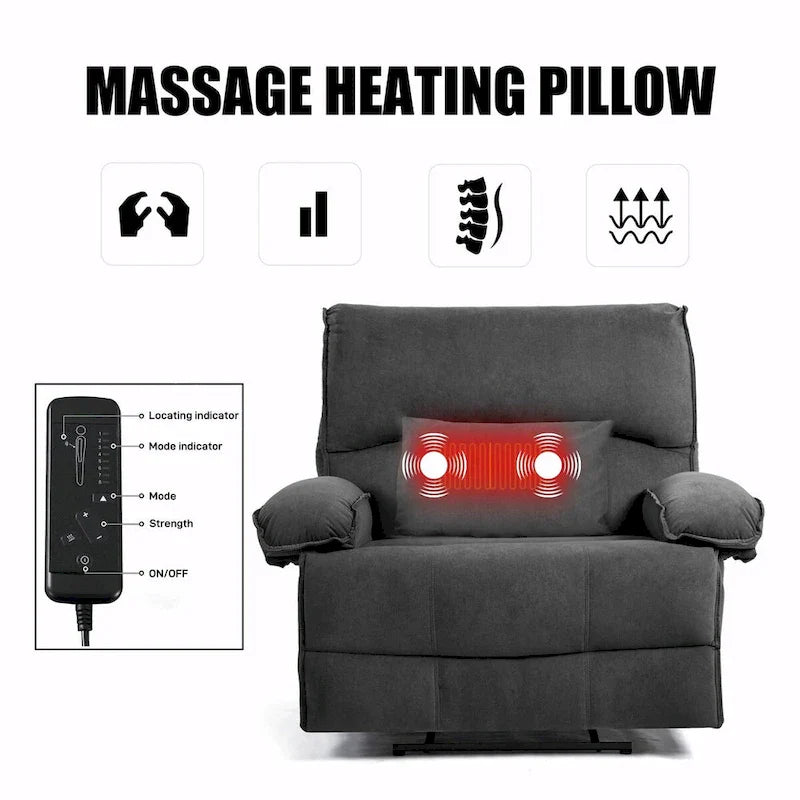 Spacious Manual Recliner Sofa Chair for Living Room 12