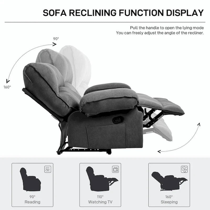 Spacious Manual Recliner Sofa Chair for Living Room 13