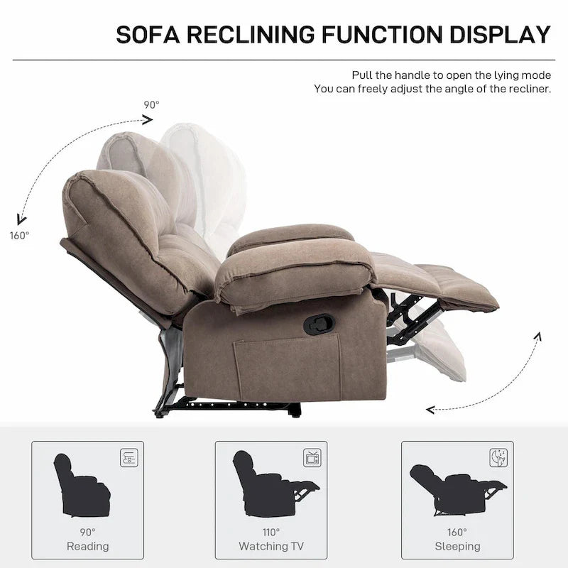 Spacious Manual Recliner Sofa Chair for Living Room 28