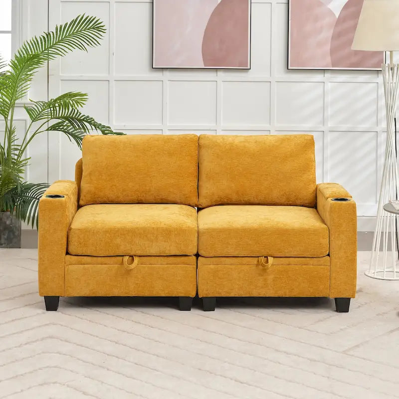 Versatile Chenille Storage Loveseat Sofa 31