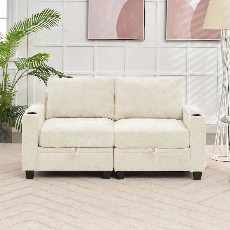 Versatile Chenille Storage Loveseat Sofa 2