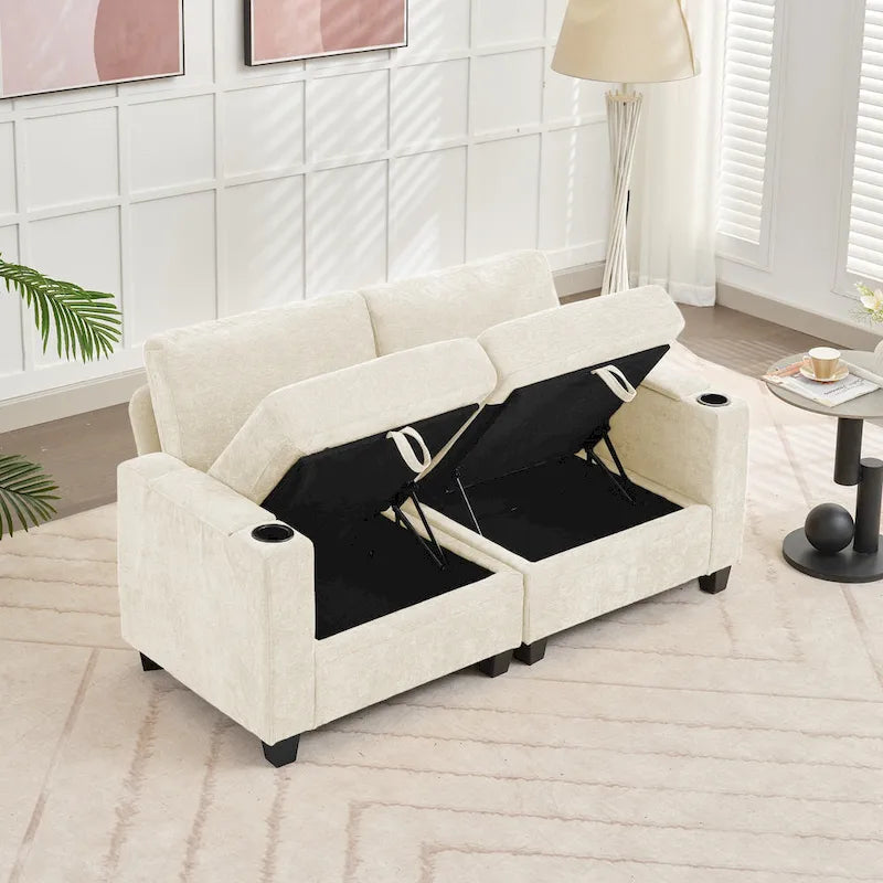 Versatile Chenille Storage Loveseat Sofa 3