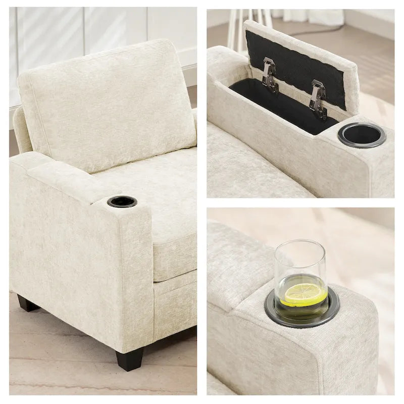 Versatile Chenille Storage Loveseat Sofa 5
