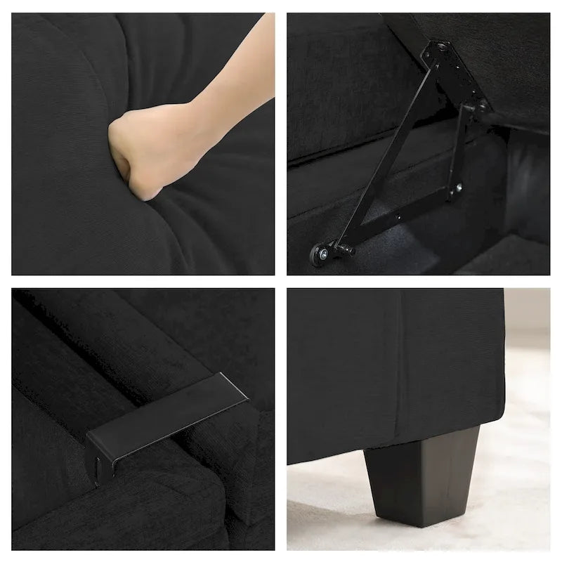 Versatile Chenille Storage Loveseat Sofa 13