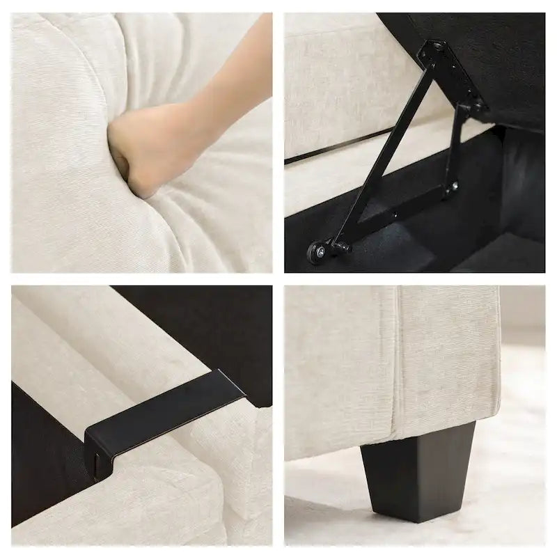 Versatile Chenille Storage Loveseat Sofa 16