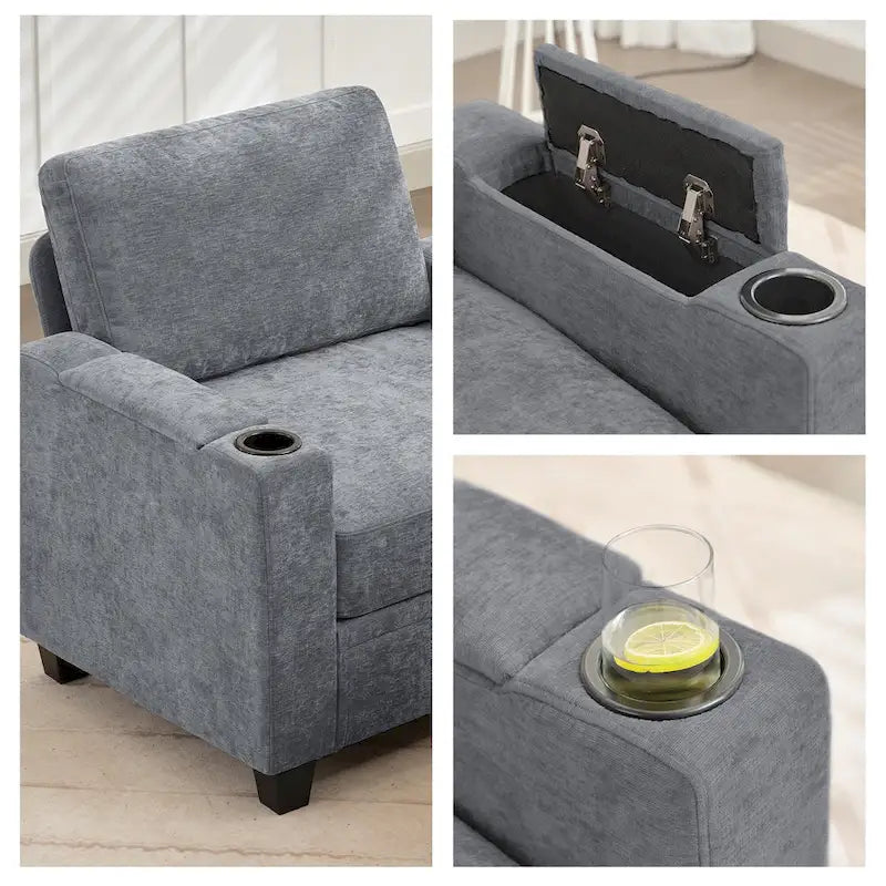 Versatile Chenille Storage Loveseat Sofa 21