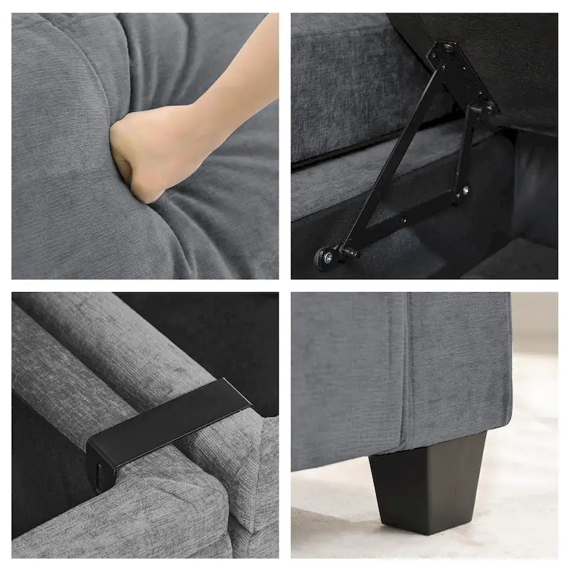 Versatile Chenille Storage Loveseat Sofa 22