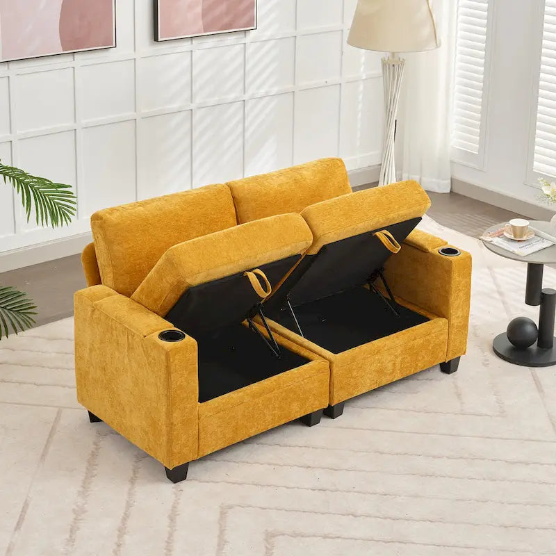 Versatile Chenille Storage Loveseat Sofa 26