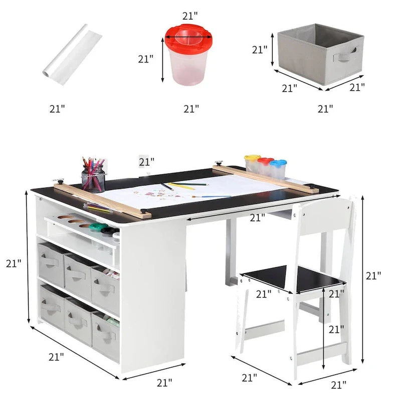 Children's Art Table and Drawing Desk with Ample Storage 2
