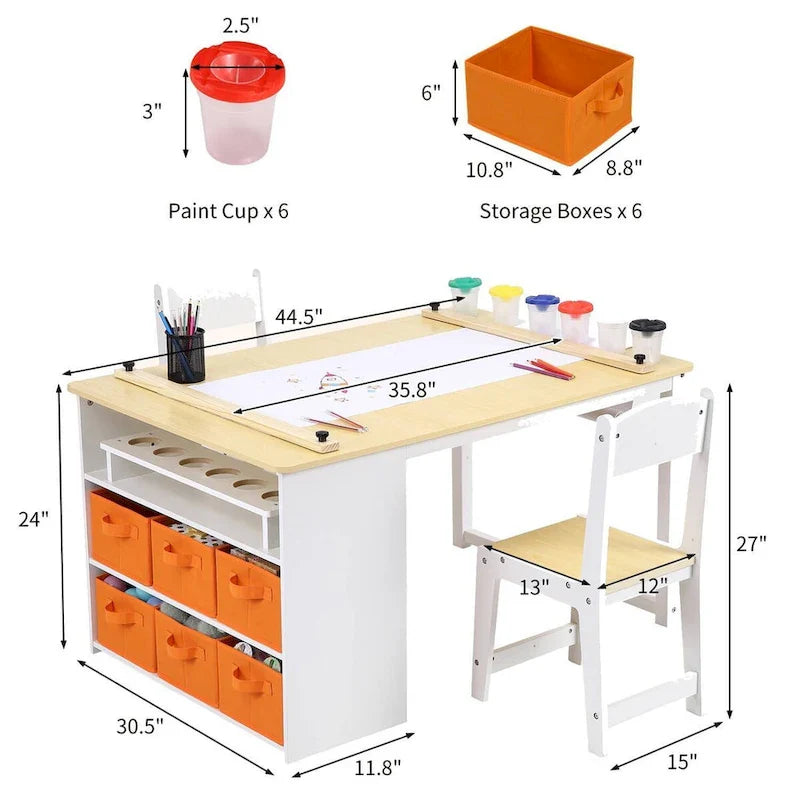 Children's Art Table and Drawing Desk with Ample Storage 5