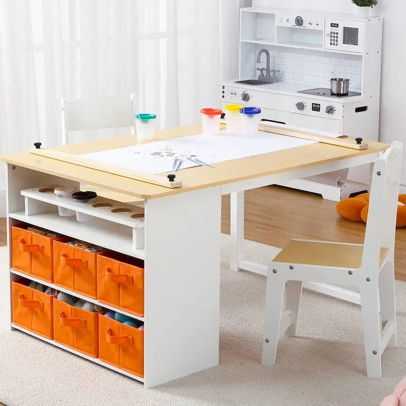 Children's Art Table and Drawing Desk with Ample Storage 6