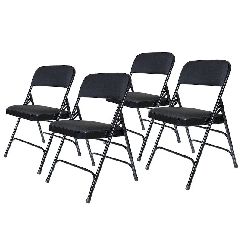 Hampden Furnishings Bernadine Collection Set of 4 Fabric Triple Brace Folding Chairs 31