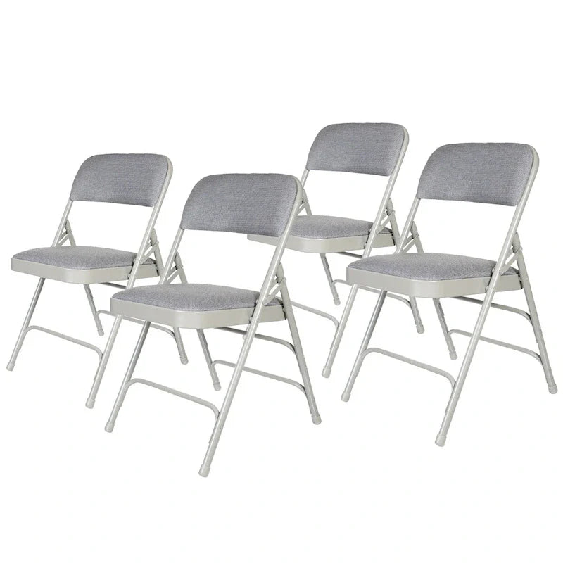 Hampden Furnishings Bernadine Collection Set of 4 Fabric Triple Brace Folding Chairs 35
