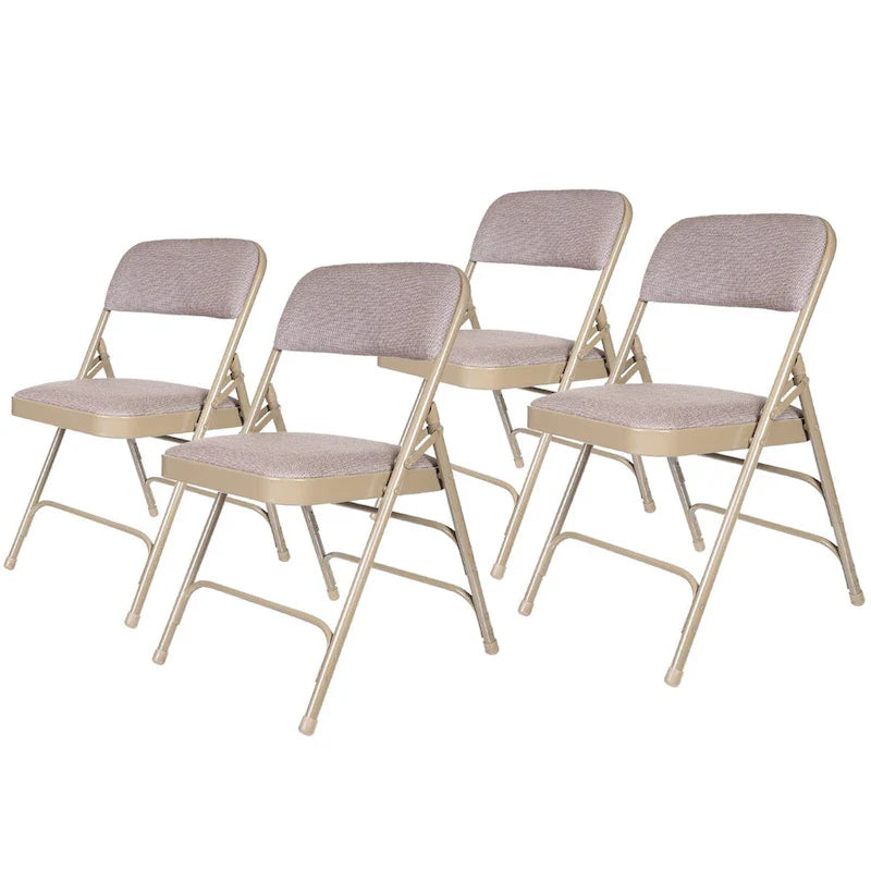 Hampden Furnishings Bernadine Collection Set of 4 Fabric Triple Brace Folding Chairs 1