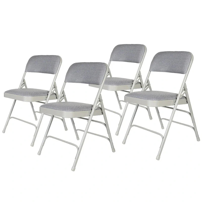 Hampden Furnishings Bernadine Collection Set of 4 Fabric Triple Brace Folding Chairs 2