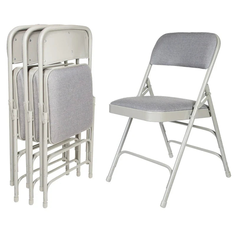 Hampden Furnishings Bernadine Collection Set of 4 Fabric Triple Brace Folding Chairs 11